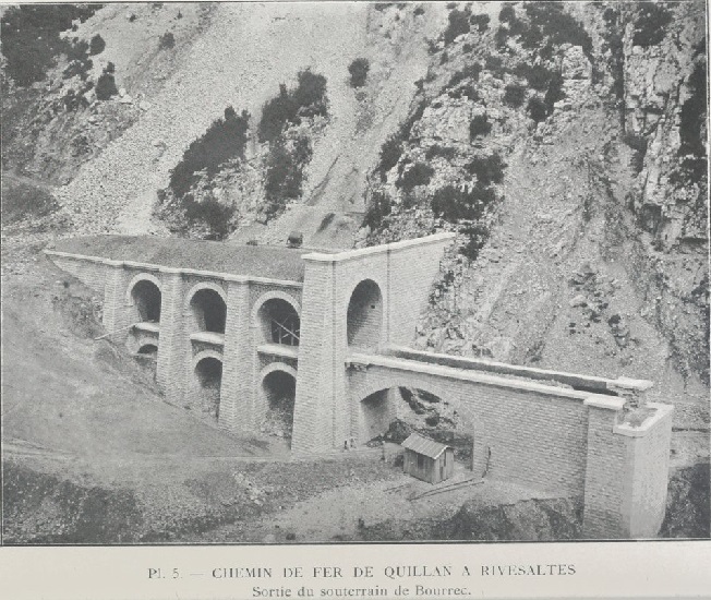 Tunnel du Bourrec avant la pose du pont de fer