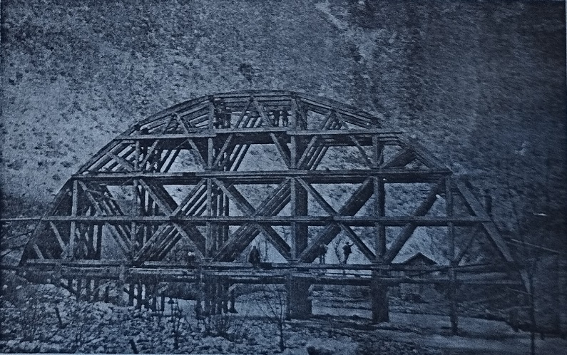 Construction du Viaduc de Rebuzo - etayage