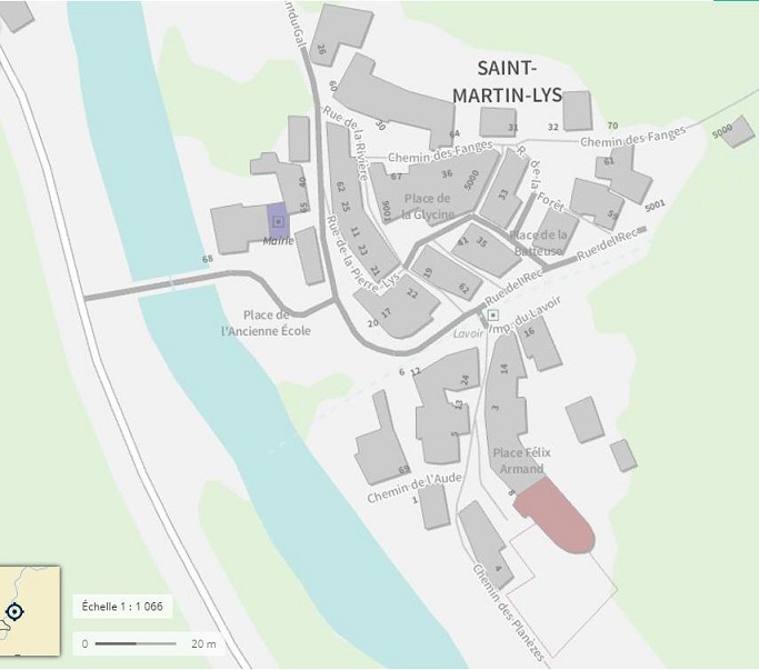 St Martin Lys, plan des rues de St Martin